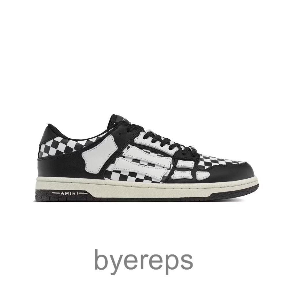 Amiri Skel Top Low Checkered Black White