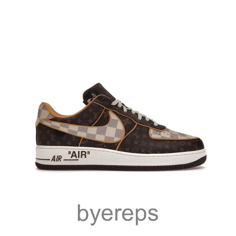 Lxv Air Force 1 Low Monogram Brown Damier Azur