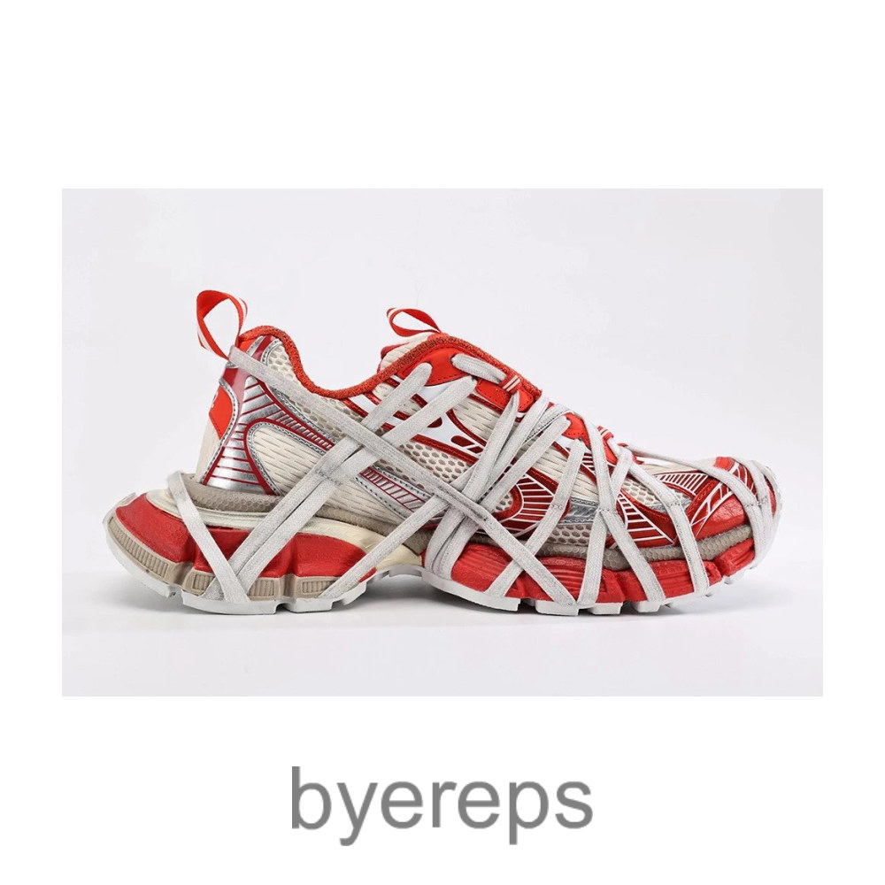 Balenciaga 3xl Chunky Mesh Sneakers Orange Beige