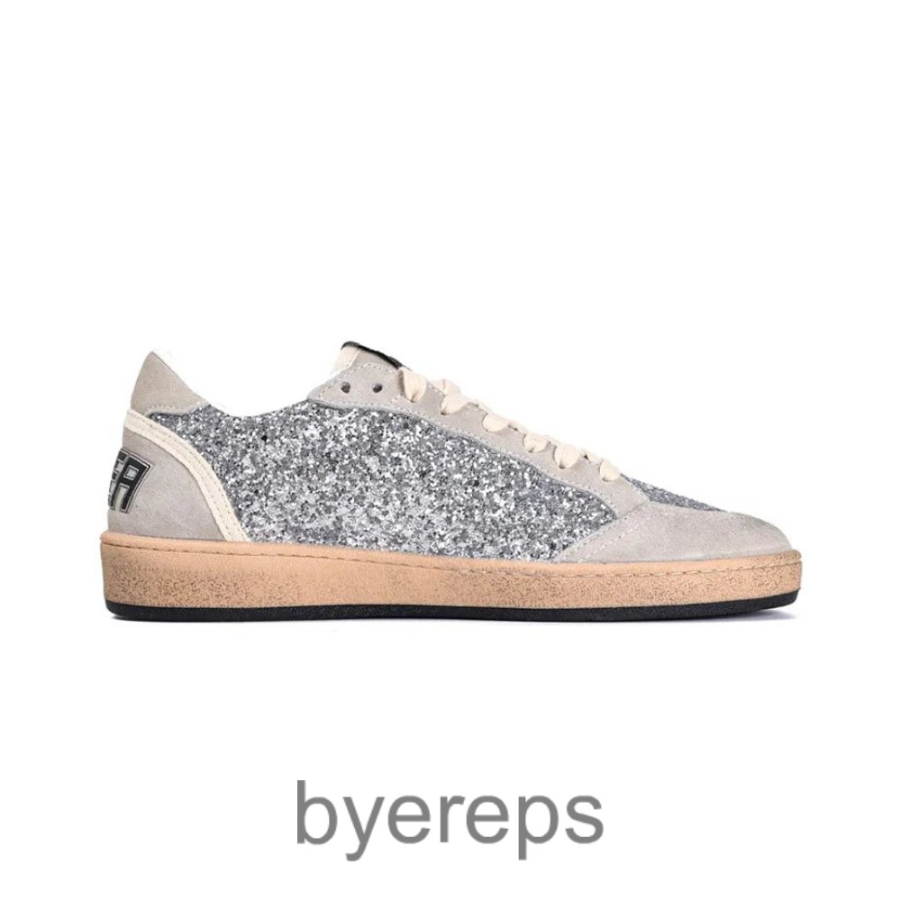 Ggdb Ball Star Sneakers Silver Glitter & Ice-Gray Suede