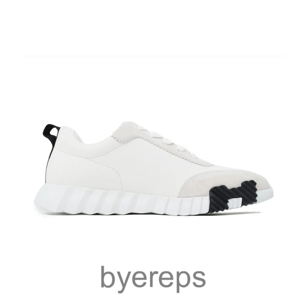 Herms Bouncing Suede Sneaker White