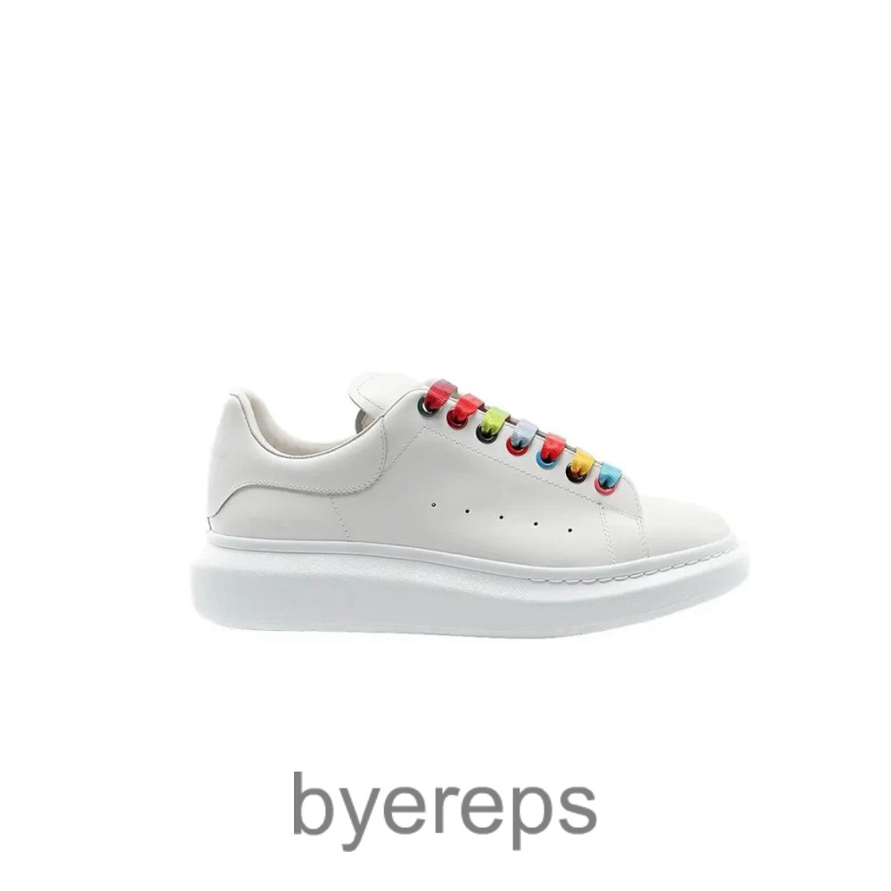 Alexander Mcqueen Show Leather Platform Trainers Rainbow