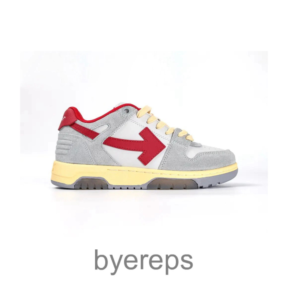 Off-White Out Of Office Low Tops Light Grey Red