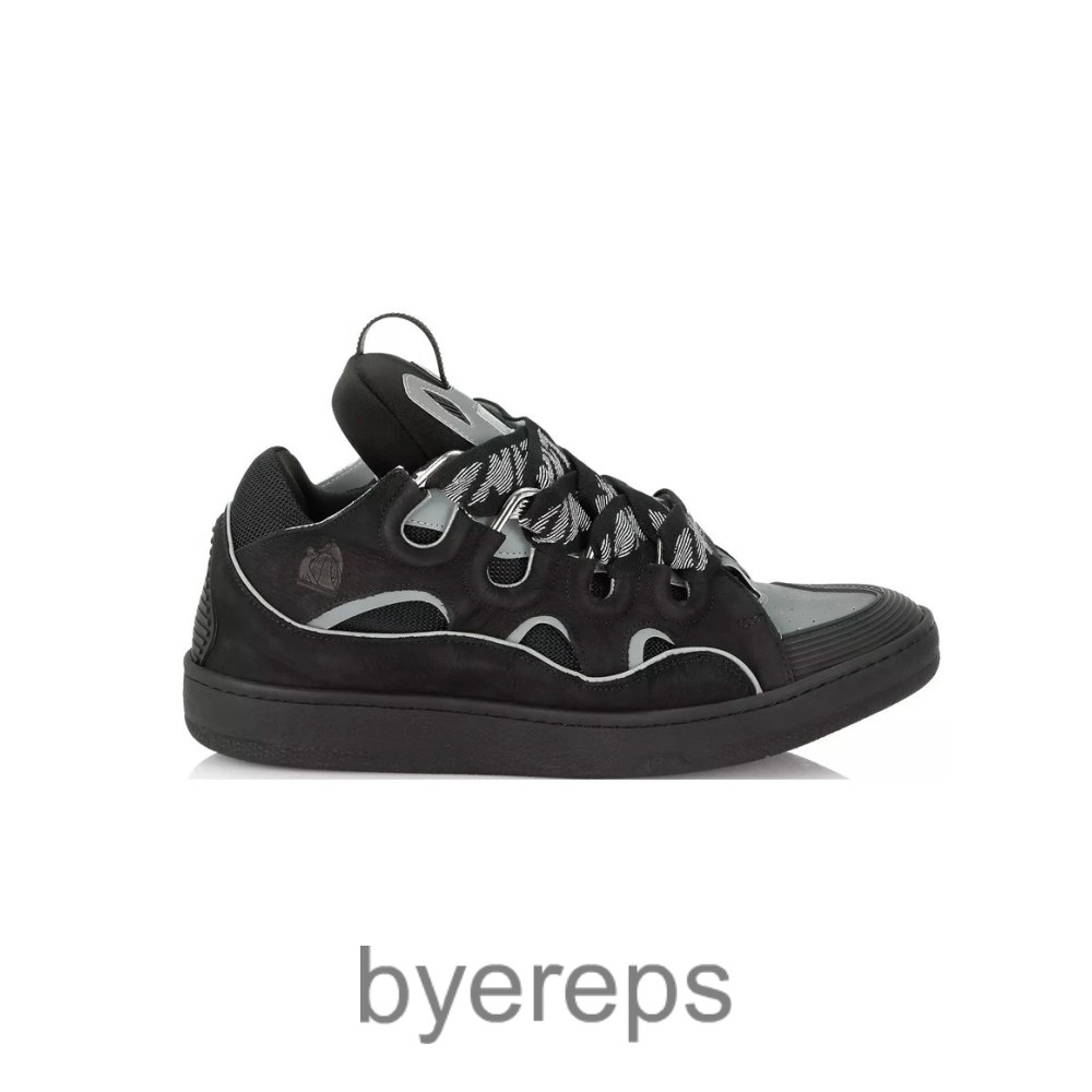Lanvin Curb Chunky Leather Sneakers Black