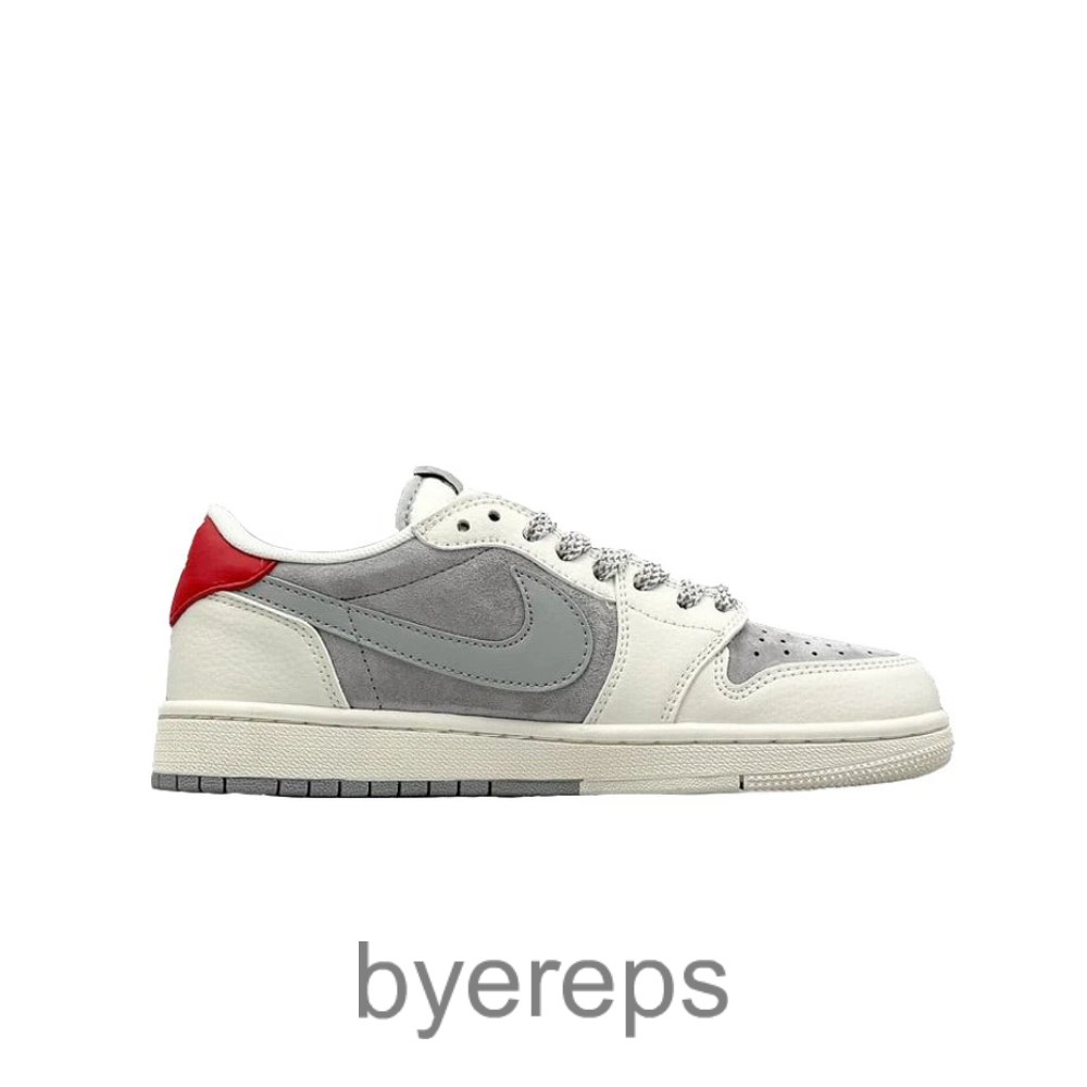 Travis Scott X Stussy X Air Jordan 1 Low White Grey Red