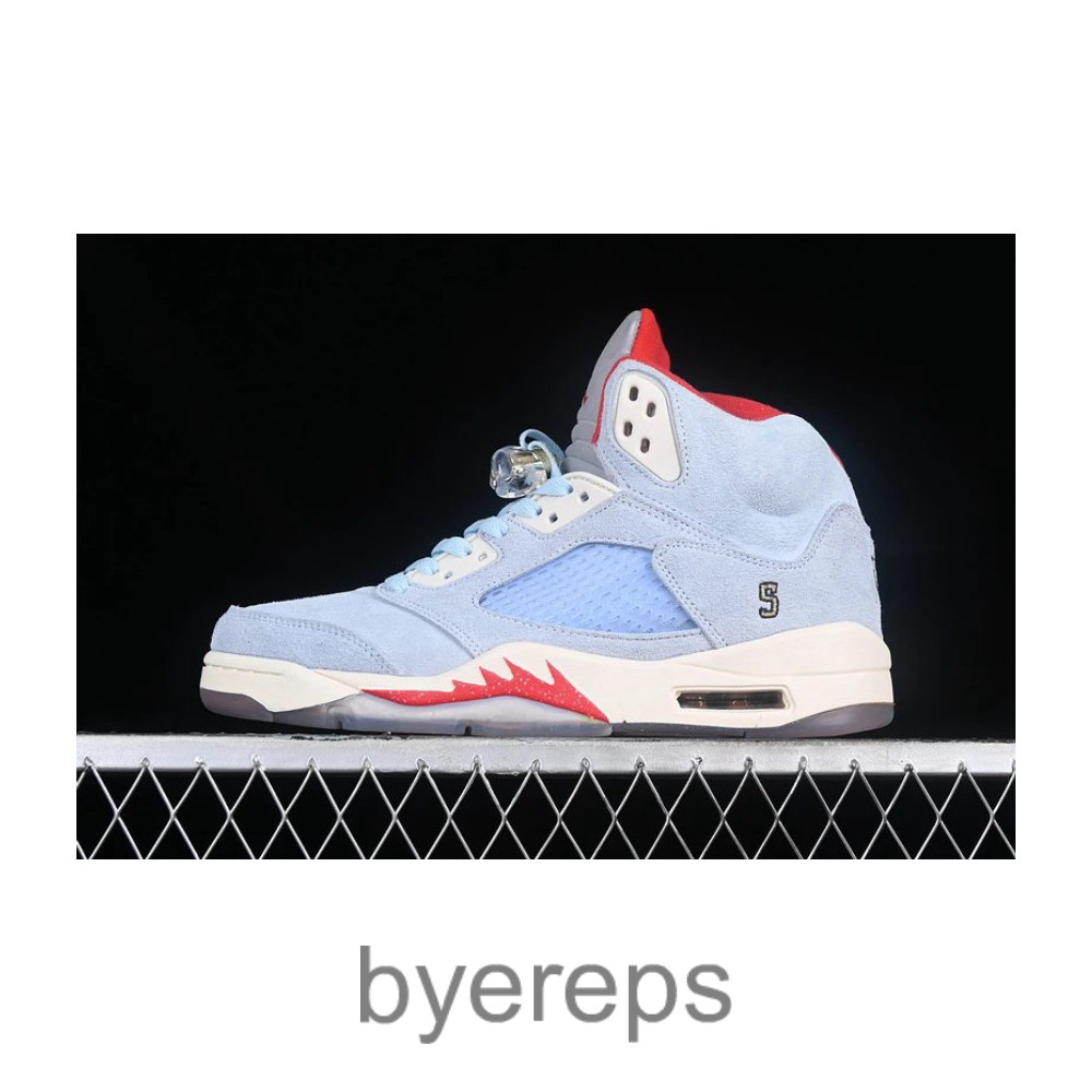 Trophy Room Air Jordan 5 I Ice Blue/Sail-Metallic Gold-University Red