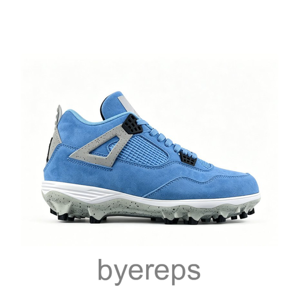 Air Jordan 4 Retro Football Cleats Carolina Blue