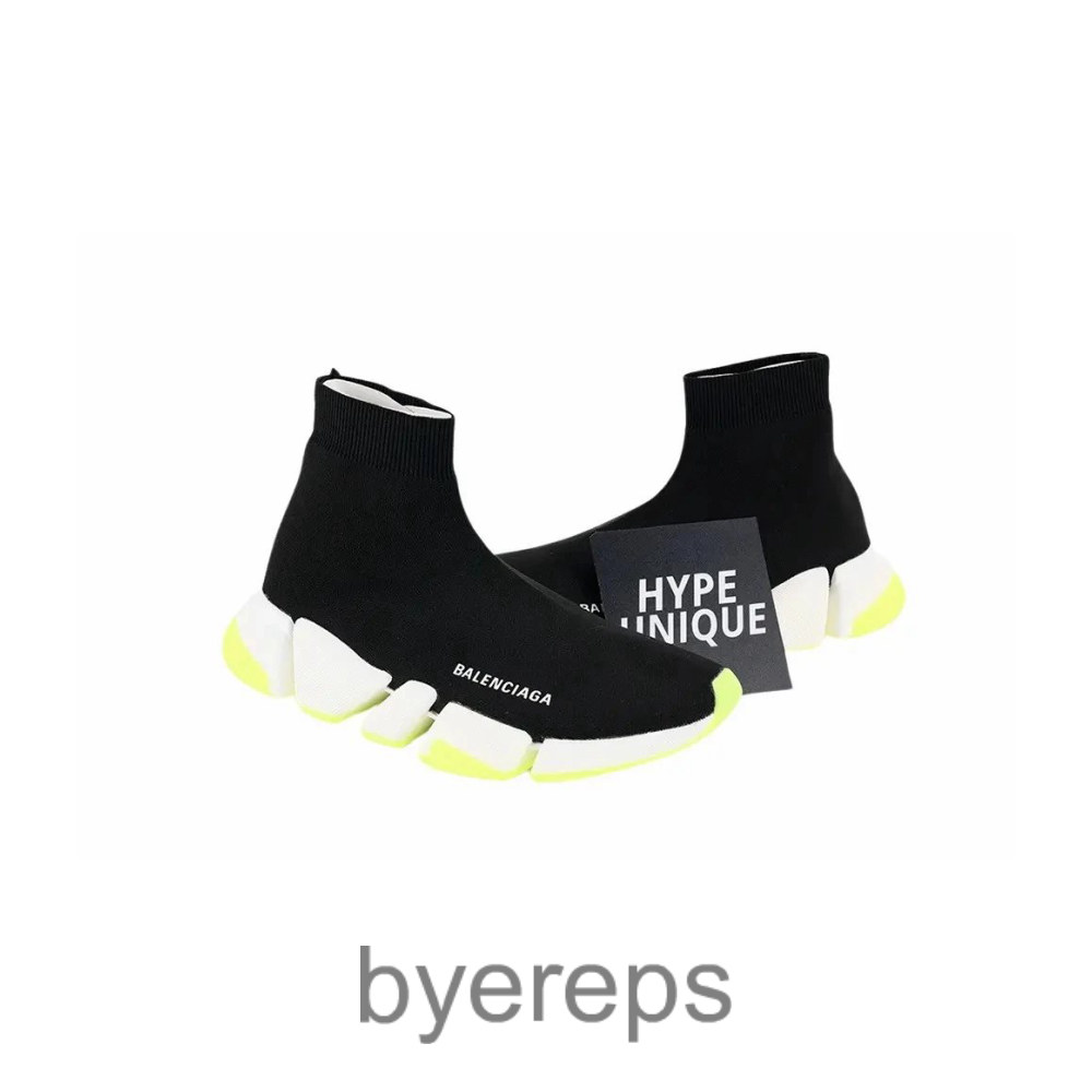 Balenciaga Speed 2lt Black/White/Fluorescent Geen