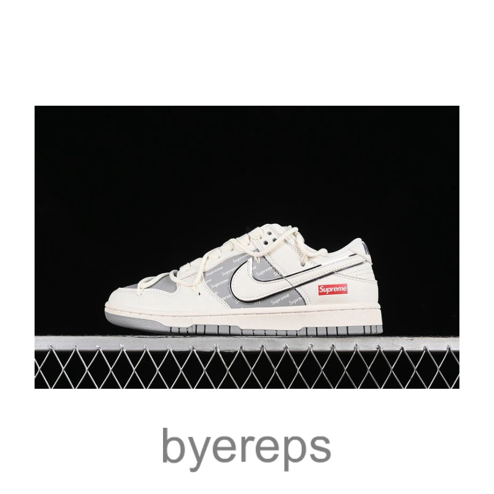 SB Dunk Low Supreme Off Whxte/Silver/Grey