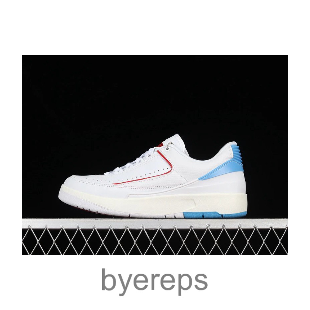Air Jordan 2 Low UNC To Chicago White/Fire Red Dark Powder Blue-Sail