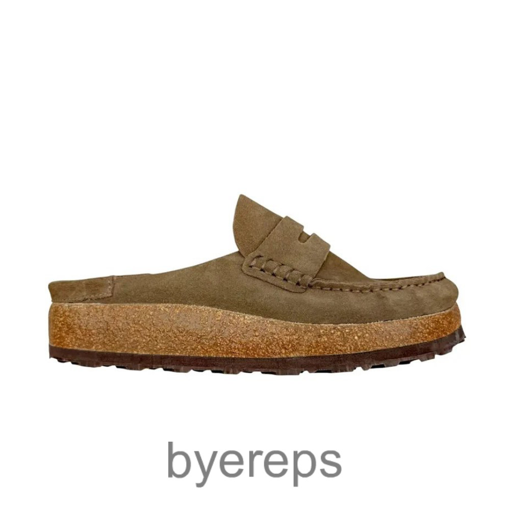 Birkenstock Naples Mule In Taupe Suede Brown