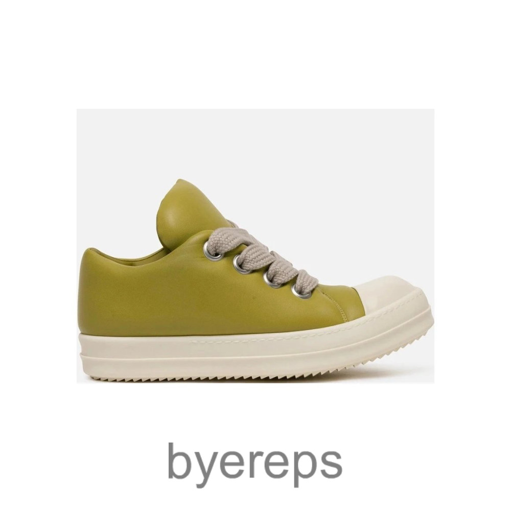 Rick Owens Jumbo Lace Padded Low Ramones In Acid Milk