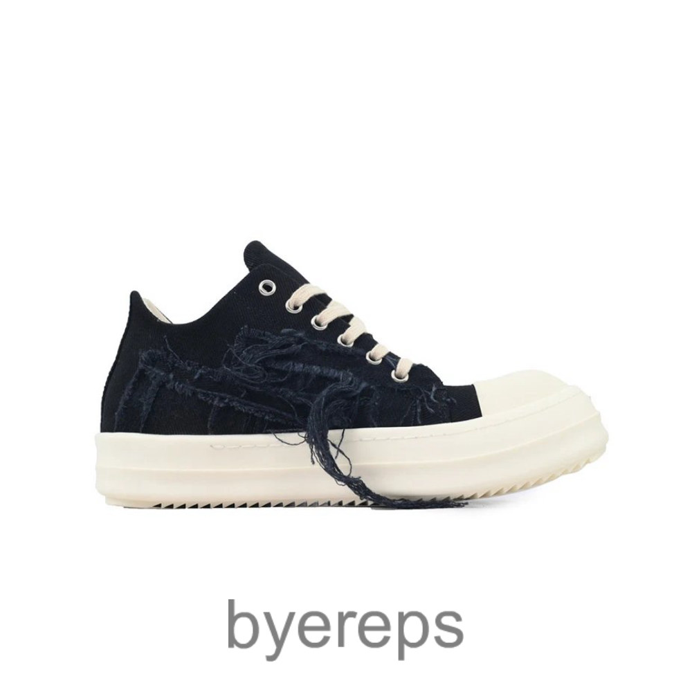 Rick Owens Drkshdw Destruction Of Canvas Black Surface
