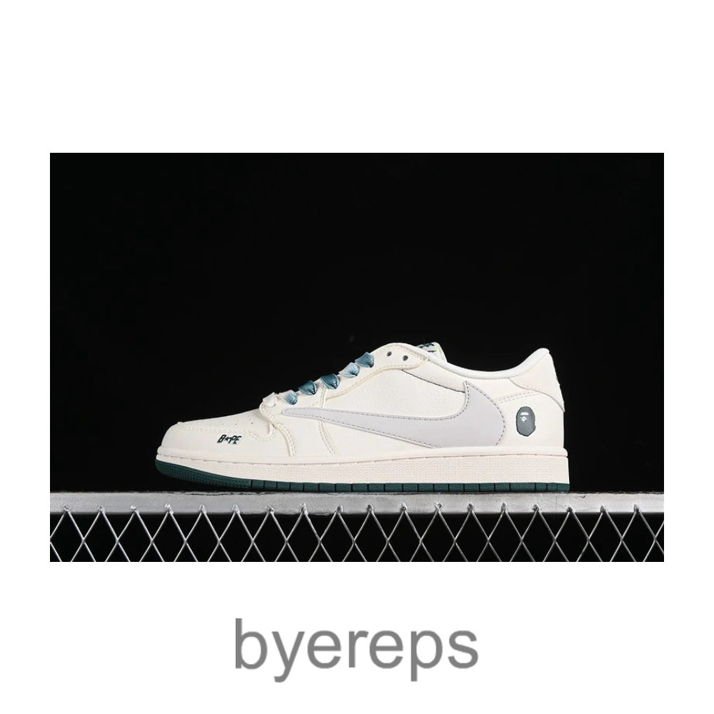 Travis Scott X Fragment Design X Air Jordan 1 Low Bape White/Grey/Green