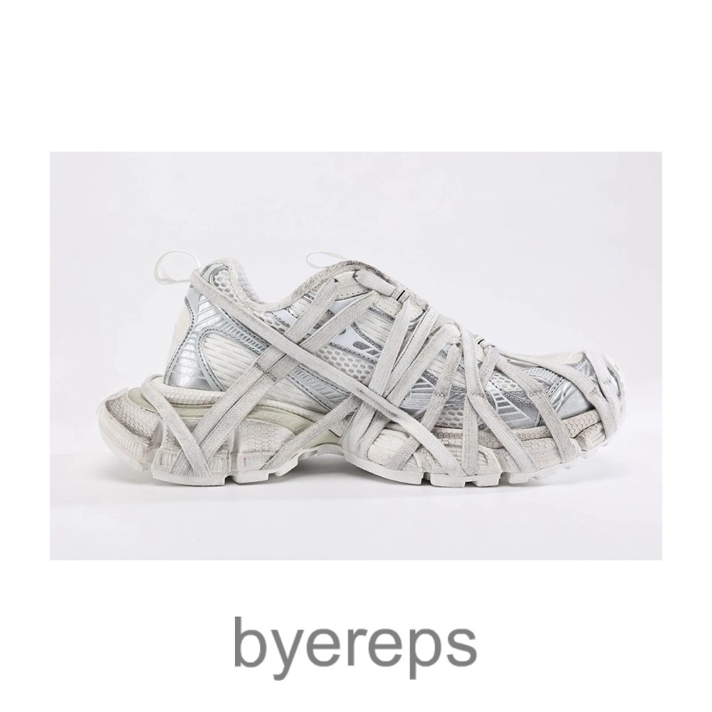 Balenciaga 3xl Chunky Mesh Sneakers Silver White